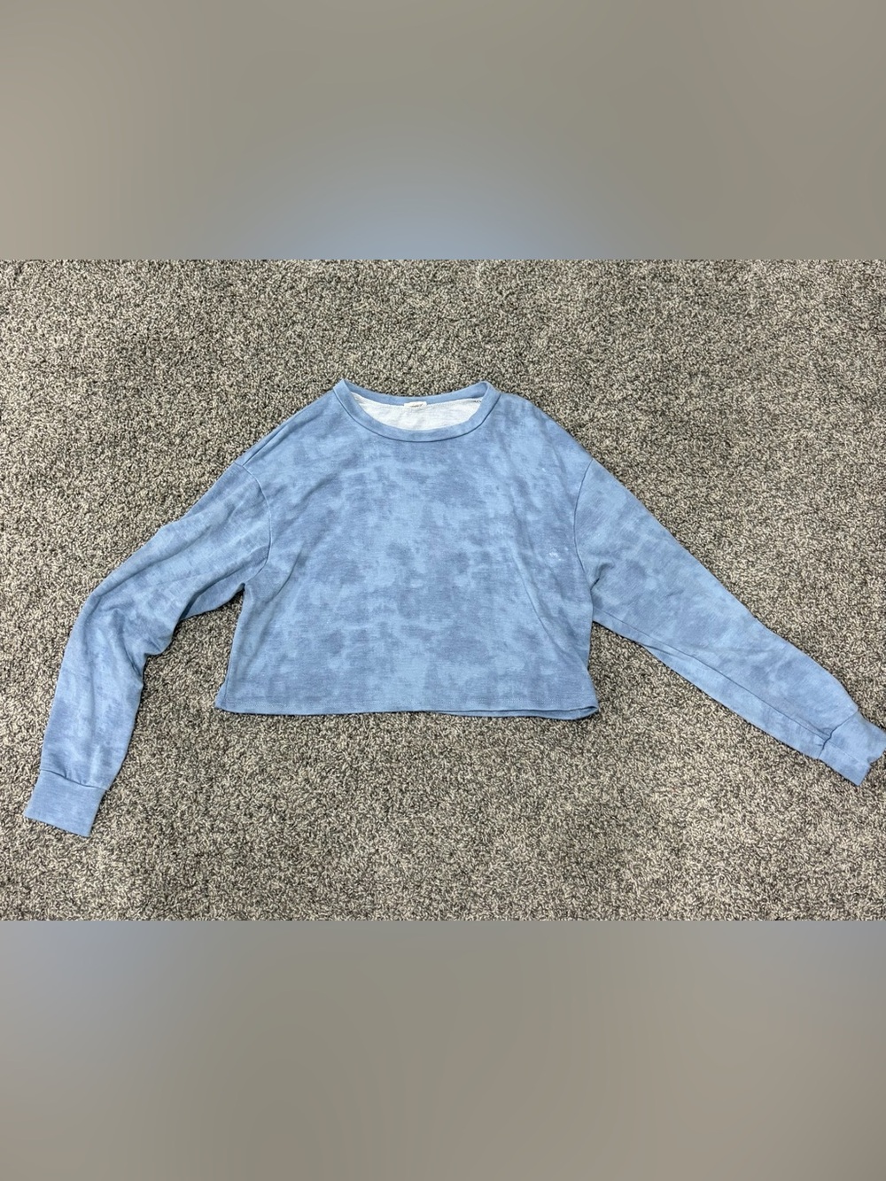 Garage Light Blue Cropped Long-Sleeve Tee